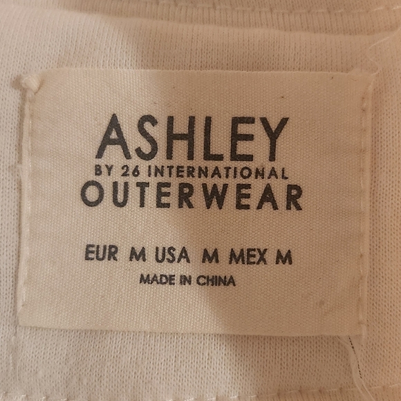 Women's Double-Breasted Belted Jacket - Cream, size medium - Picture 9 of 10